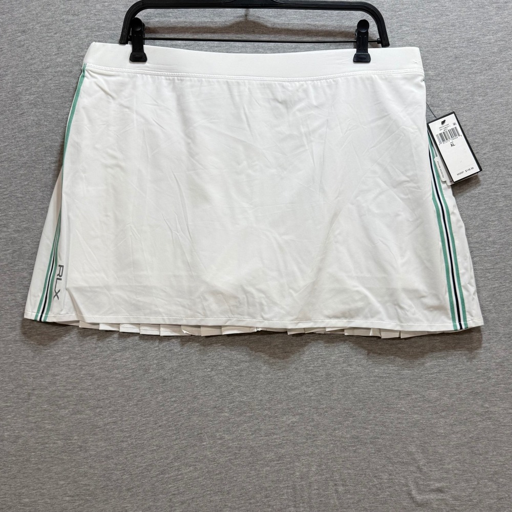RLX Ralph Lauren Golf Skort Womens XL White Pleated Athletic Skirt Sporty Active